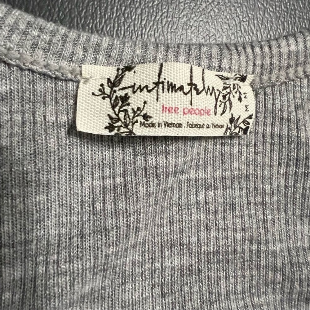 Free People Intimately Ribbed Gray Tank Top - Picture 3 of 4